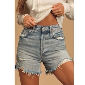 AGOLDE Denim Jean Shorts Dee Distressed Blue Size 25